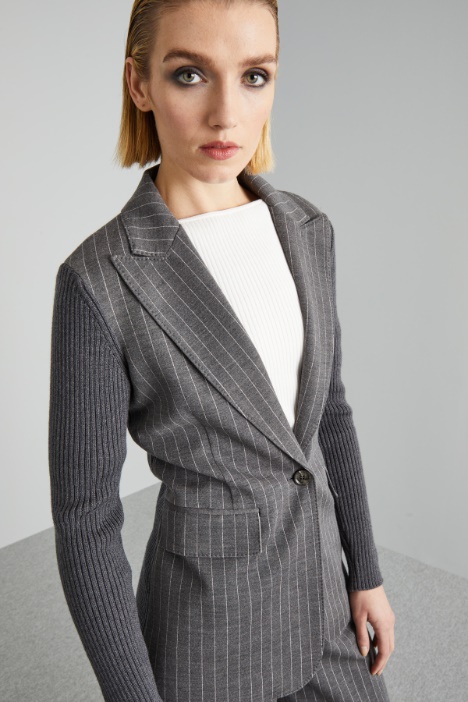 Blazer con inserti in maglia