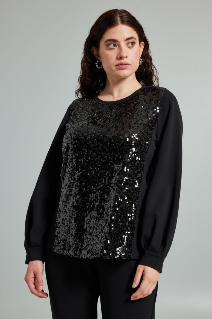 Jersey sweatshirt with sequins Intrend - 3