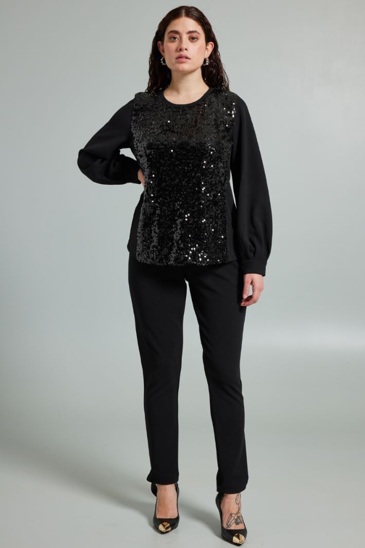 Jersey sweatshirt with sequins Intrend