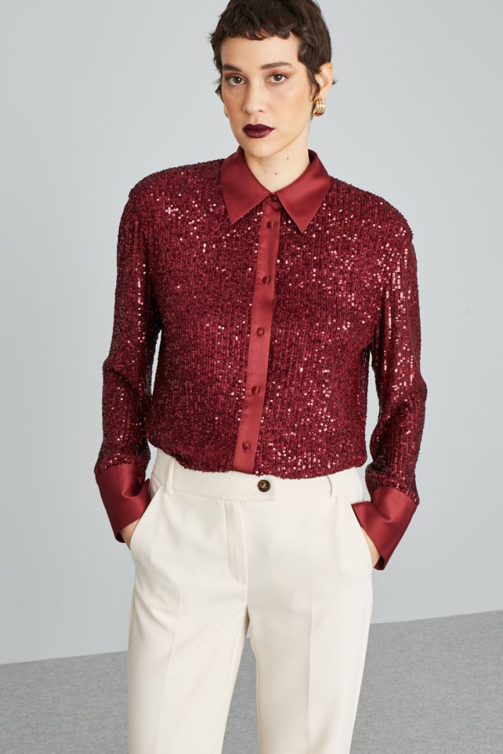 Sequinned tulle shirt Intrend - 3