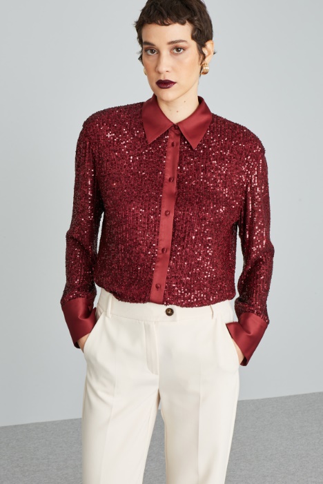 Sequinned tulle shirt Intrend