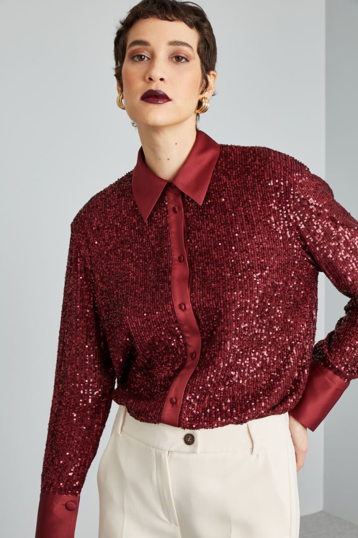 Sequinned tulle shirt Intrend - 4