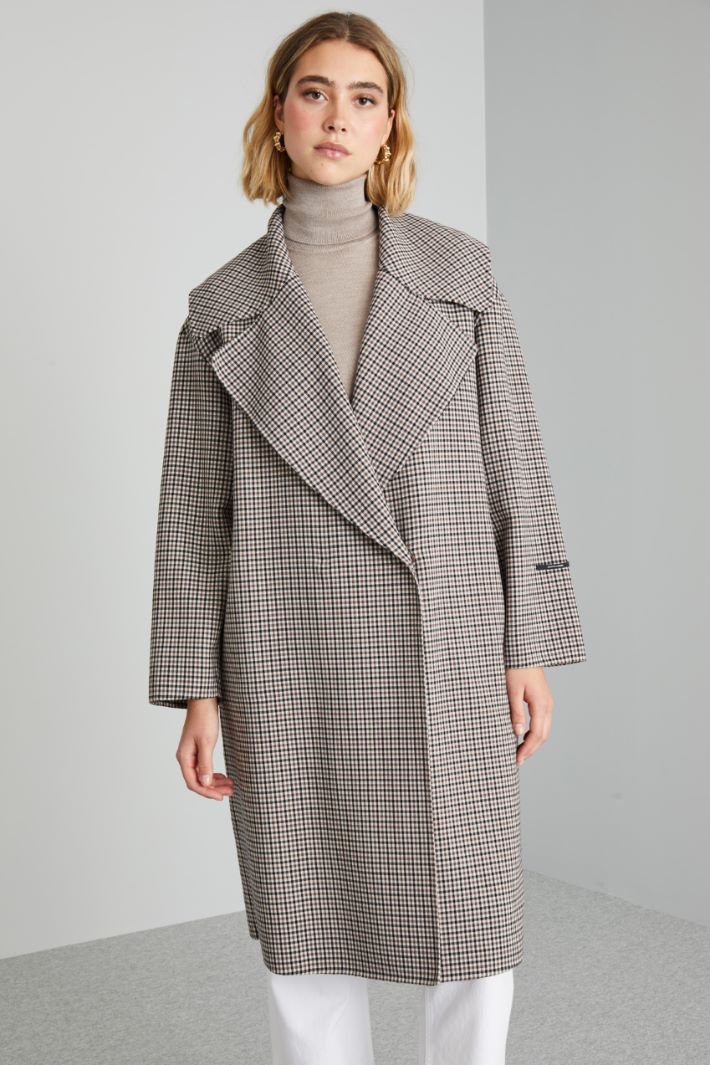 Chequered double-faced wool coat Intrend - 3