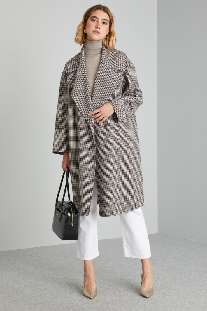 Chequered double-faced wool coat Intrend