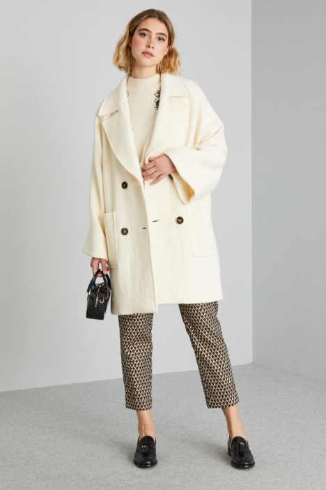 Coat in textured fabric Intrend