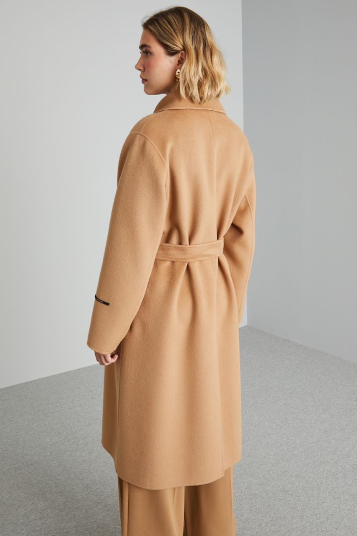 Drap coat with belt camel Intrend