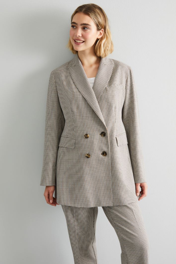 Double-breasted batavia blazer jacket Intrend