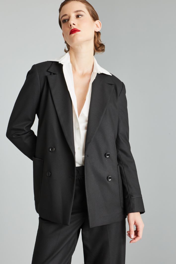 Double-breasted viscose blazer Intrend - 3