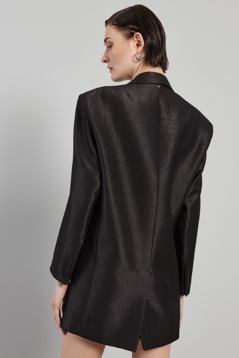 Blazer over in tessuto lamè