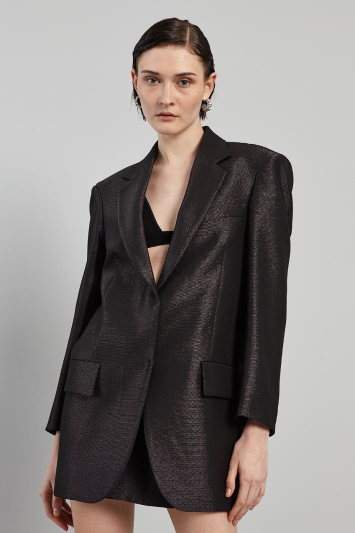 Oversized blazer in lurex fabric Intrend - 3