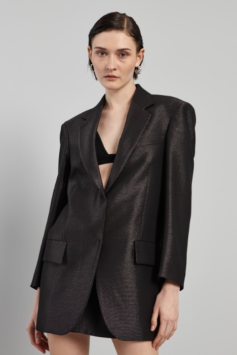 Oversized blazer in lurex fabric Intrend