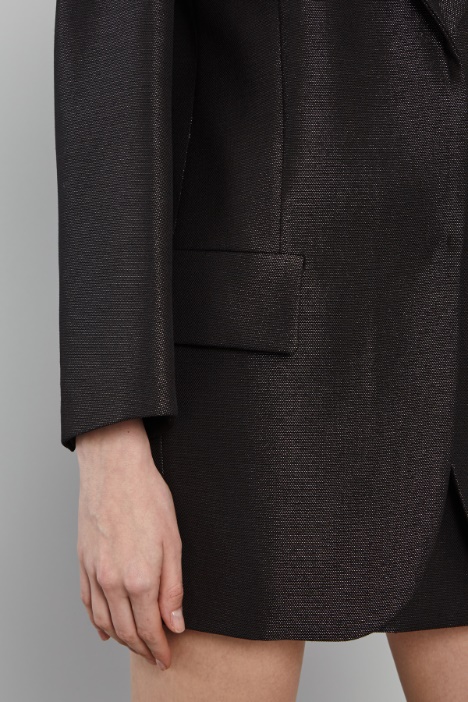 Blazer over in tessuto lamè