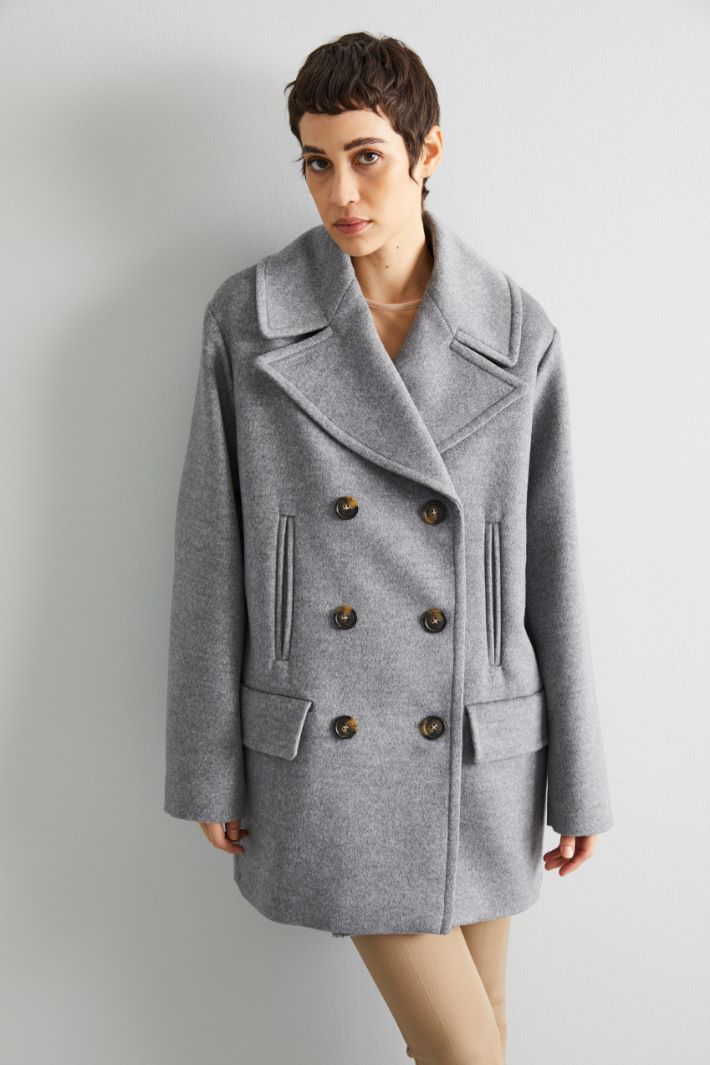 Oversized wool pea coat Intrend - 3