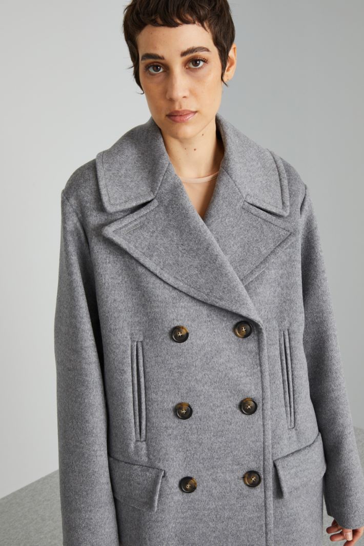 Oversized wool pea coat Intrend - 4