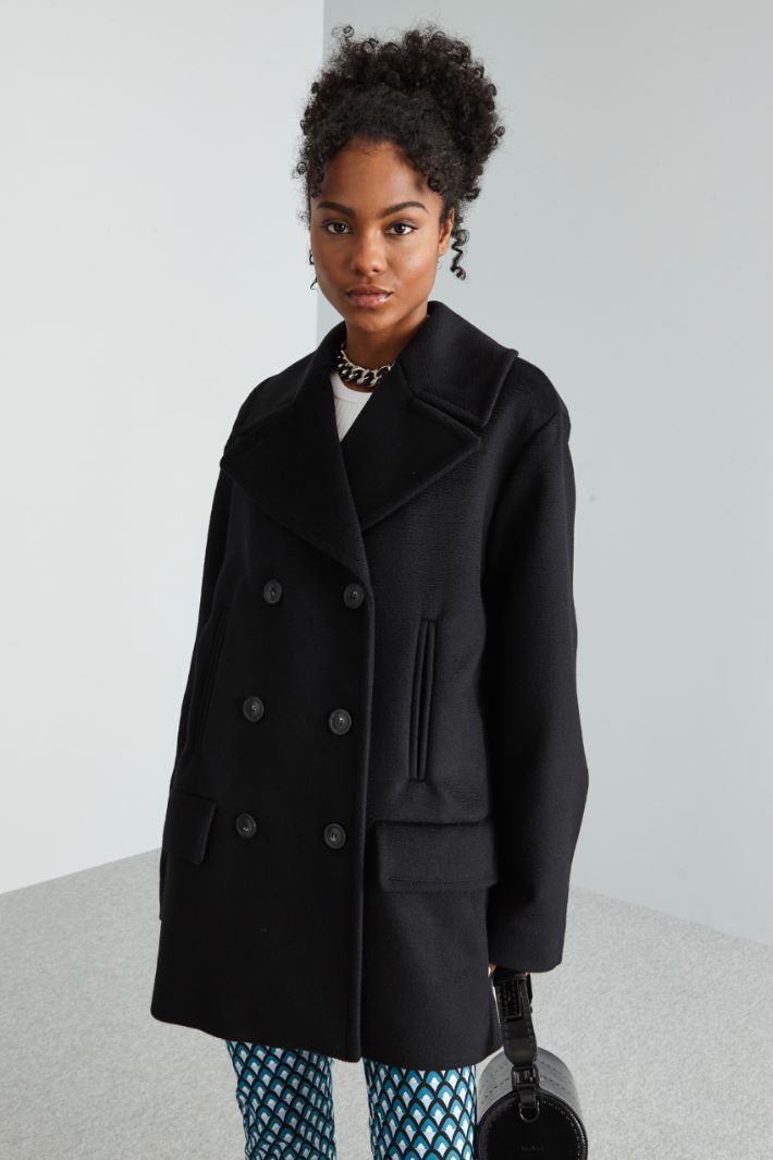 Oversized wool pea coat Intrend - 3