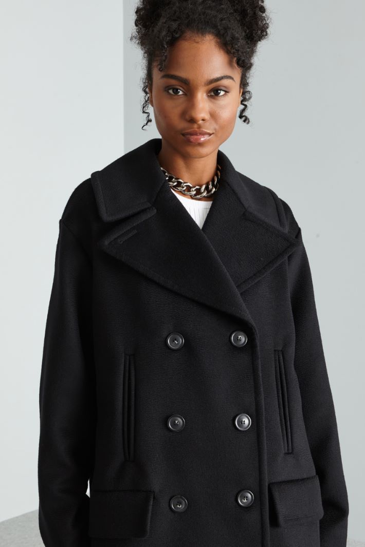 Oversized wool pea coat Intrend - 4