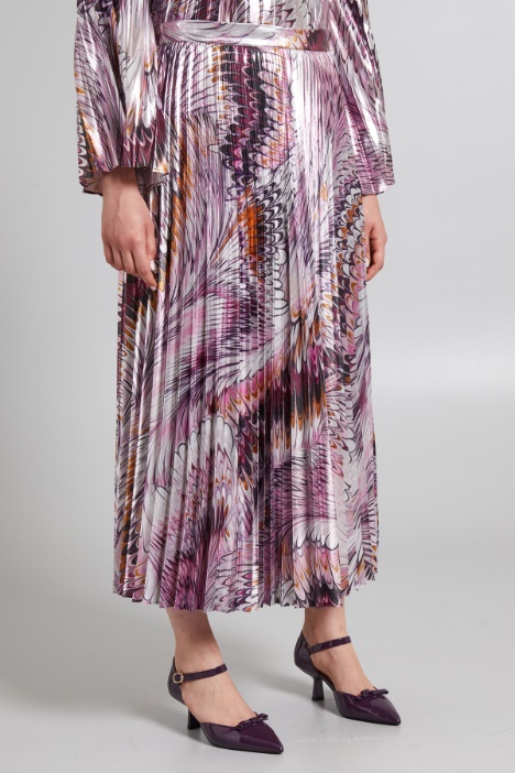 Gonna plissé in lamè