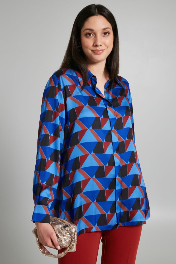 Printed satin shirt Intrend - 3