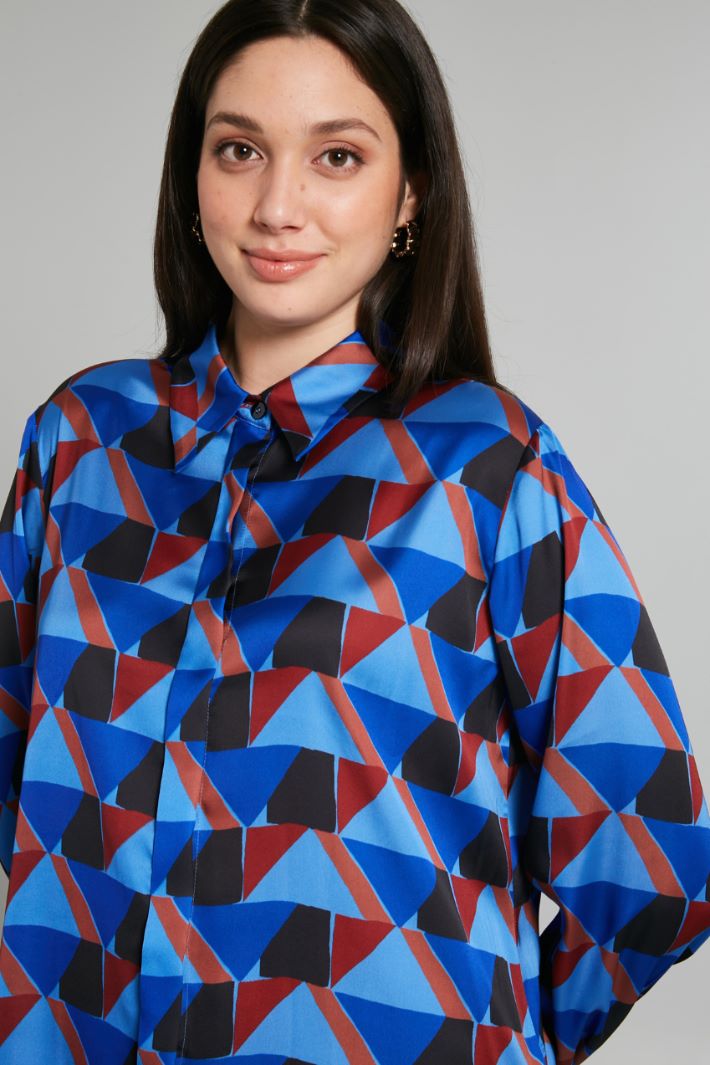 Printed satin shirt Intrend - 4