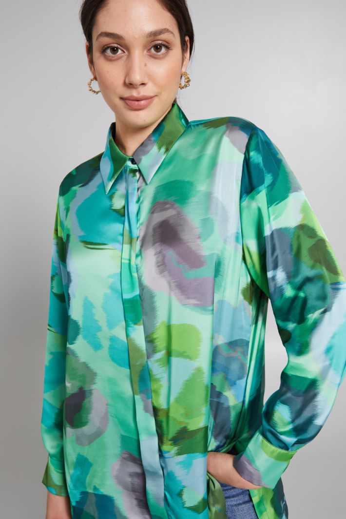 Printed satin shirt Intrend - 4