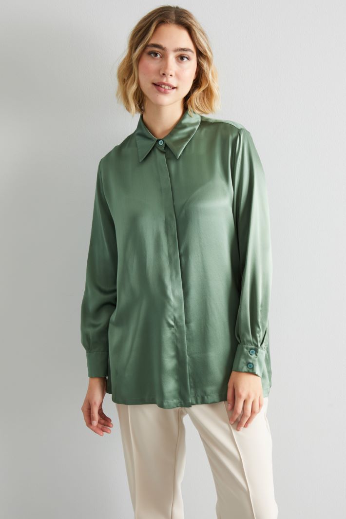 Silk satin shirt Intrend - 3