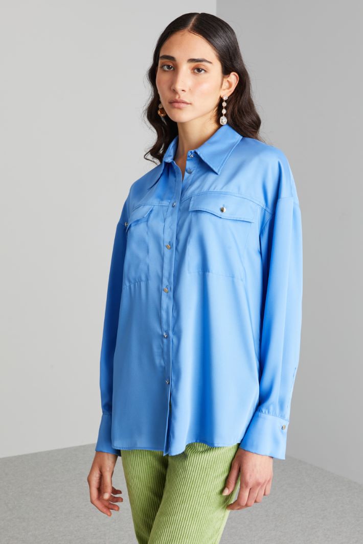 Twill shirt with pockets Intrend - 3