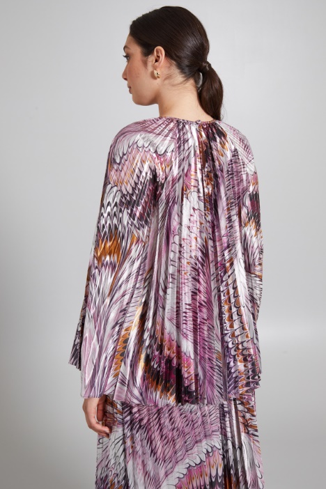 Blusa plissé in lamè