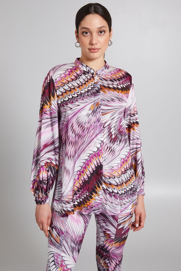 Printed satin shirt Intrend - 3