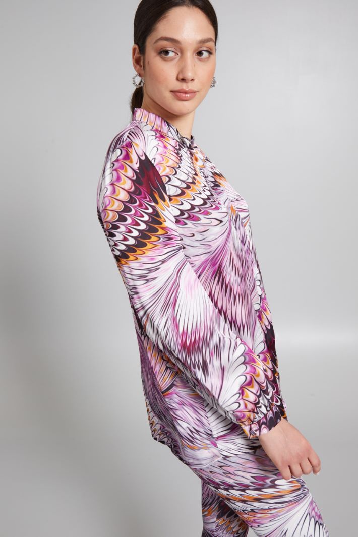 Printed satin shirt Intrend - 4