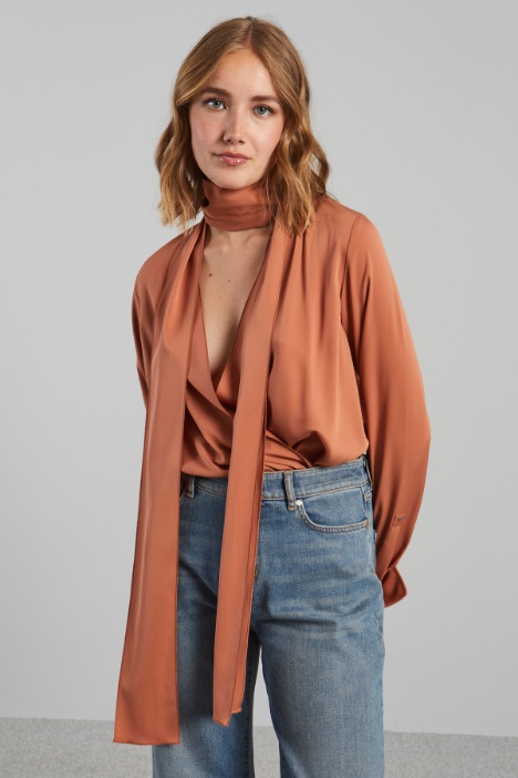 Silk shirt-style bodysuit Intrend