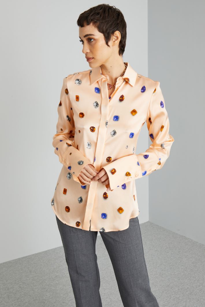 Printed satin shirt Intrend - 3