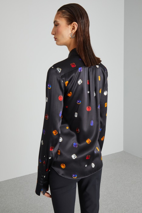 Camicia in raso stampato