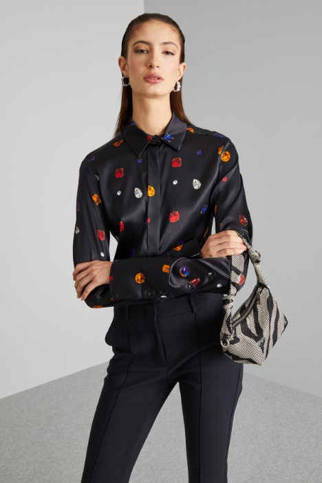 Printed satin shirt Intrend