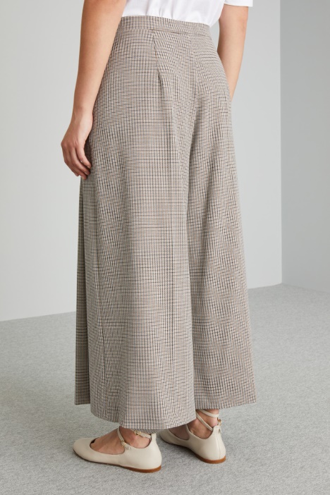 Pantaloni con pieghe in batavia