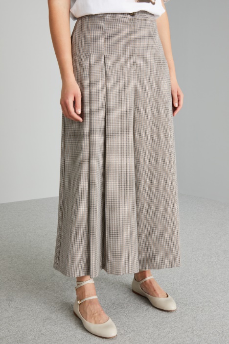 Pantaloni con pieghe in batavia