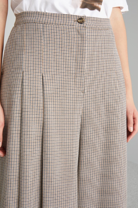 Pantaloni con pieghe in batavia