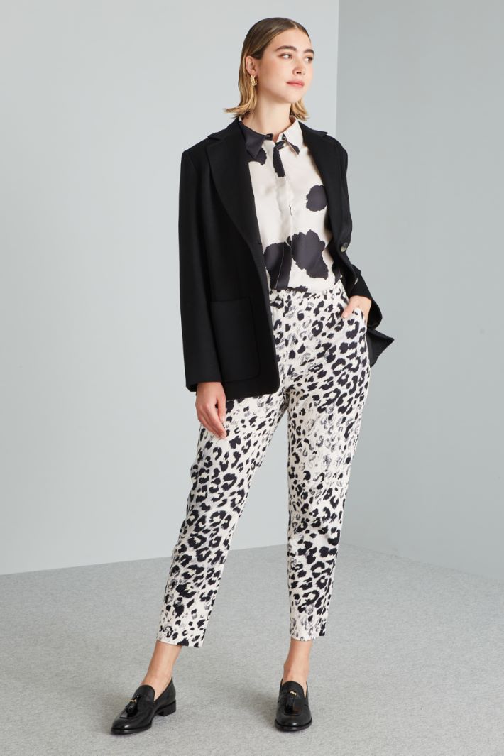 Printed drill trousers Intrend