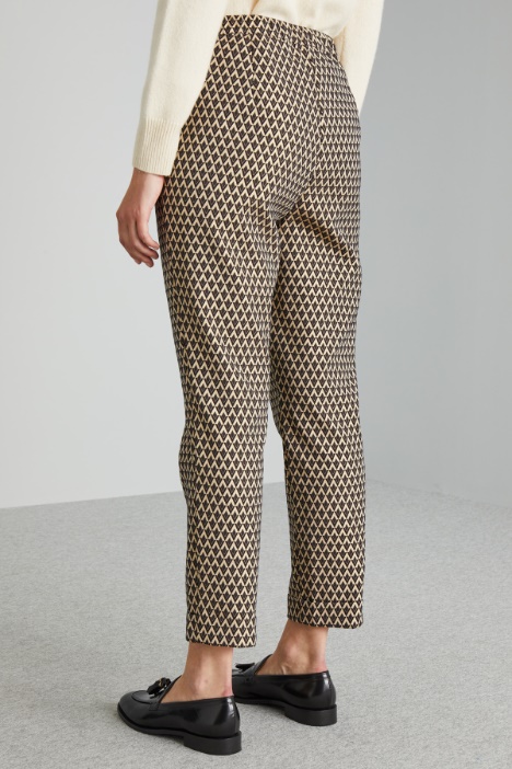 Pantaloni jacquard lamè
