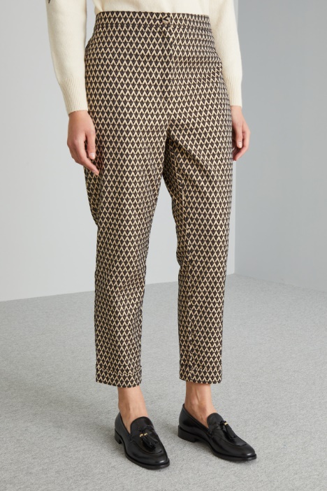 Pantaloni jacquard lamè