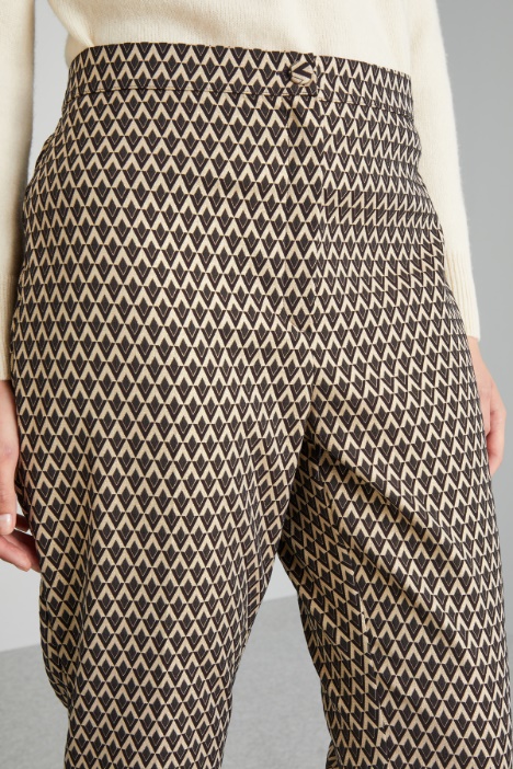 Pantaloni jacquard lamè