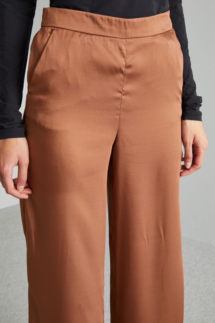 Wide-leg twill trousers  Intrend - 4