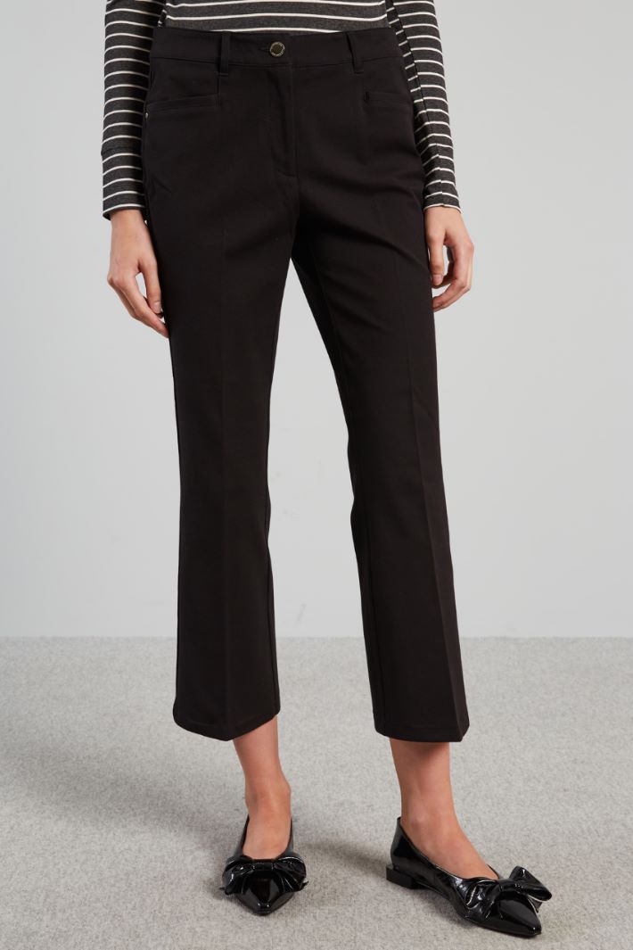 Pantaloni flare in cotone Intrend - 3