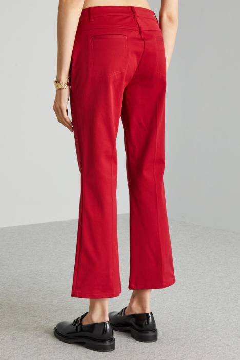 Pantaloni flare in cotone