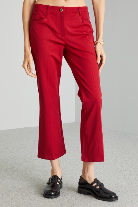 Pantaloni flare in cotone
