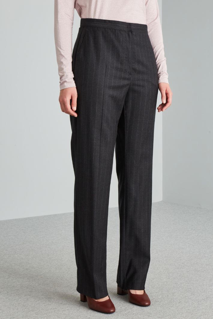 Pinstriped flannel trousers Intrend - 3