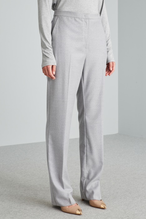 Pantaloni dritti in flanella