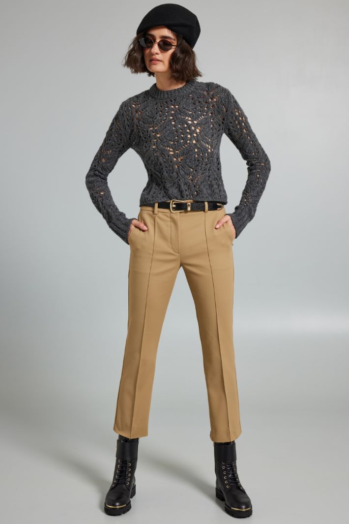 Slim fit cotton blend trousers Intrend