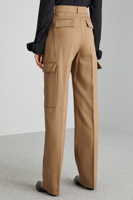 Pantalone cargo in cotone e viscosa