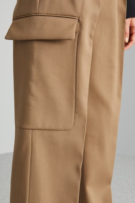 Pantalone cargo in cotone e viscosa
