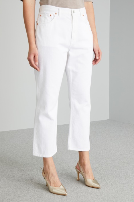 Vaqueros cropped de algodón puro